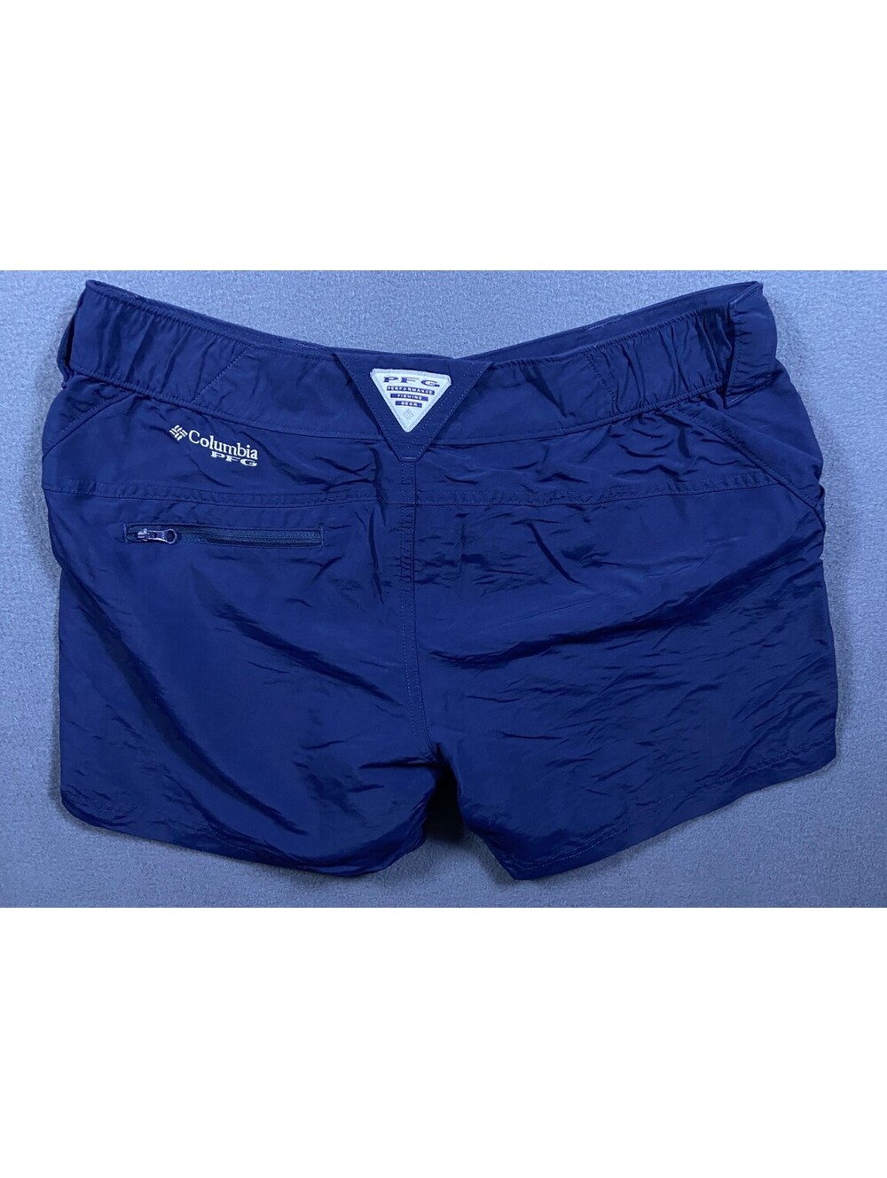 Womens PFG Columbia Shorts Navy Blue Medium 32x5 5" ins. Fishing Beach Gear EUC